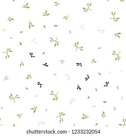 Light Blue, Green vector seamless abstract backdrop with leaves. leaves on elegant natural pattern with gradient. Pattern for design of window blinds, curtains.