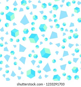 Light Blue, Green vector seamless, isometric background with triangles, cubes. Abstract illustration with colorful lines, cubes. Template for business cards, websites.