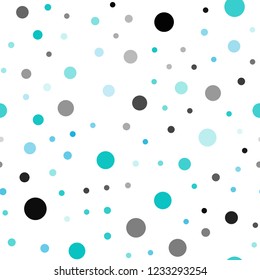Light Blue, Green vector seamless template with circles. Illustration with set of shining colorful abstract circles. Pattern for trendy fabric, wallpapers.