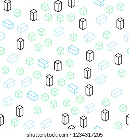Light Blue, Green vector seamless, isometric cover in polygonal style. Rectangles on abstract background with colorful gradient. Design for textile, fabric, wallpapers.