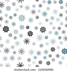 Light Blue, Green vector seamless template with ice snowflakes. Modern geometrical abstract illustration with crystals of ice. Trendy design for wallpaper, fabric makers.