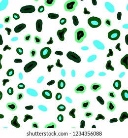 Light Blue, Green vector seamless texture with disks. Glitter abstract illustration with blurred drops of rain. Trendy design for wallpaper, fabric makers.