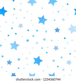 Light Blue, Green vector seamless background with colored stars. Shining colored illustration with stars. Smart design for your business advert.