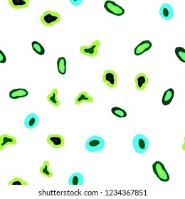 Light Blue, Green vector seamless template with circles. Illustration with set of shining colorful abstract circles. Pattern for design of window blinds, curtains.