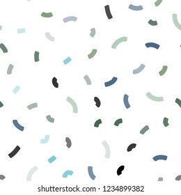 Light Blue, Green vector seamless pattern with lines, ovals. A completely new color illustration in marble style. Marble style for your business design.