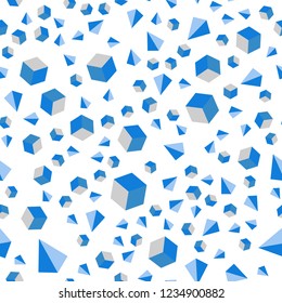 Light Blue, Green vector seamless, isometric pattern with polygonal style with cubes. Decorative design in abstract style with lines, cubes. Pattern for design of fabric, wallpapers.