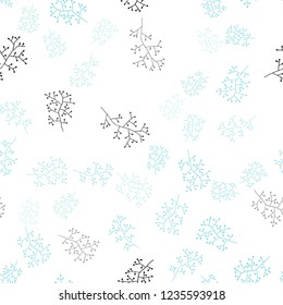 Light Blue, Green vector seamless abstract pattern with branches. Modern abstract illustration with leaves and branches. Template for business cards, websites.
