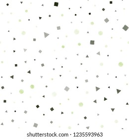 Light Blue, Green vector seamless template with crystals, circles, squares. Illustration with colorful circles, triangles, rectangles. Template for business cards, websites.