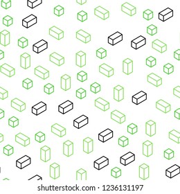 Light Blue, Green vector seamless, isometric cover in polygonal style. Glitter abstract illustration with rectangular shapes. Texture for window blinds, curtains.