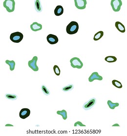 Light Blue, Green vector seamless template with circles. Abstract illustration with colored bubbles in nature style. Pattern for trendy fabric, wallpapers.