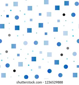 Light Blue, Green vector seamless background with circles, rectangles. Glitter abstract illustration with cubes, circles. Design for textile, fabric, wallpapers.