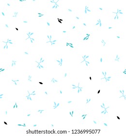 Light Blue, Green vector seamless natural backdrop with leaves. leaves on blurred abstract background with gradient. Pattern for design of fabric, wallpapers.