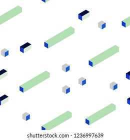 Light Blue, Green vector seamless, isometric cover in polygonal style. Abstract gradient illustration with rectangles. Pattern for trendy fabric, wallpapers.