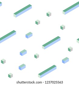 Light Blue, Green vector seamless, isometric background with rectangles. Modern abstract illustration with colorful rectangles. Pattern for design of fabric, wallpapers.