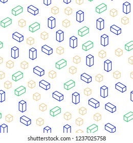 Light Blue, Green vector seamless, isometric layout with lines, rectangles. Beautiful illustration with rectangles and squares. Pattern for trendy fabric, wallpapers.