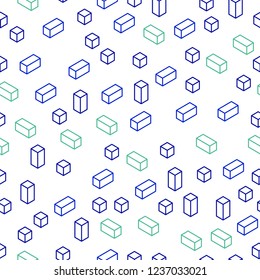 Light Blue, Green vector seamless, isometric texture in rectangular style. Modern abstract illustration with colorful rectangles. Template for business cards, websites.