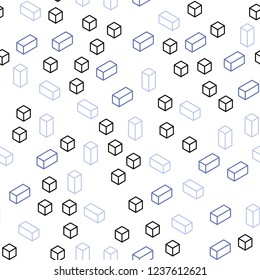 Light Blue, Green vector seamless, isometric texture in rectangular style. Decorative design in abstract style with rectangles. Design for wallpaper, fabric makers.