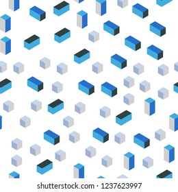 Light Blue, Green vector seamless, isometric background with rectangles. Glitter abstract illustration with rectangular shapes. Design for wallpaper, fabric makers.