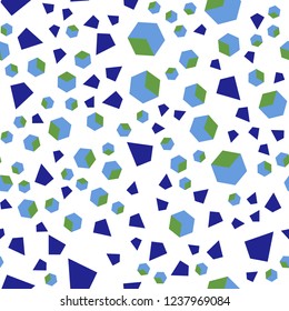 Light Blue, Green vector seamless, isometric template with crystals, squares. Abstract illustration with colorful lines, cubes. Pattern for trendy fabric, wallpapers.