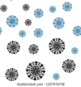 Light Blue, Green vector seamless template with ice snowflakes. Shining colored illustration with snow in christmas style. Template for business cards, websites.
