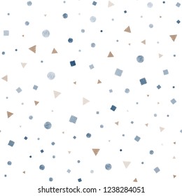 Light Blue, Green vector seamless texture with poly style with circles, cubes. Decorative design in abstract style with lines, dots, cubes. Design for textile, fabric, wallpapers.