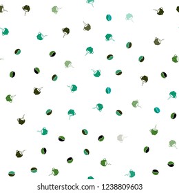 Light Blue, Green vector seamless cover with set of coffee beans. Gradient abstract collection of coffee cups and beans. Design for ad, poster, banner of cafes, restaurants.
