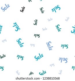 Light Blue, Green vector seamless cover with symbols of sales. Gradient illustration with discount signs on white backdrop. Backdrop for super sales on Black Friday.