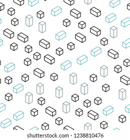 Light Blue, Green vector seamless, isometric layout with lines, rectangles. Modern abstract illustration with colorful rectangles. Pattern for design of fabric, wallpapers.