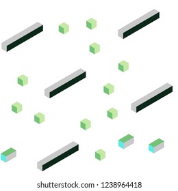 Light Blue, Green vector seamless, isometric cover in polygonal style. Glitter abstract illustration with rectangular shapes. Design for textile, fabric, wallpapers.