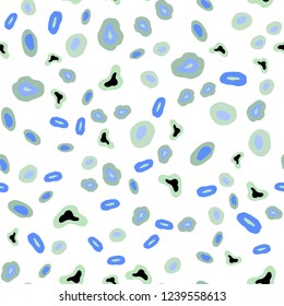 Light Blue, Green vector seamless cover with spots. Abstract illustration with colored bubbles in nature style. Pattern for trendy fabric, wallpapers.