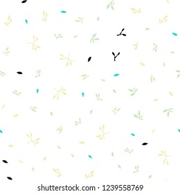 Light Blue, Green vector seamless doodle pattern with leaves. leaves on elegant natural pattern with gradient. Trendy design for wallpaper, fabric makers.