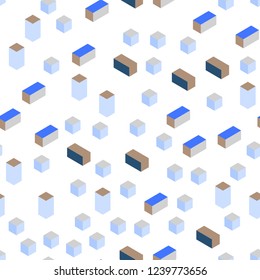 Light Blue, Green vector seamless, isometric pattern in square style. Glitter abstract illustration with rectangular shapes. Template for business cards, websites.