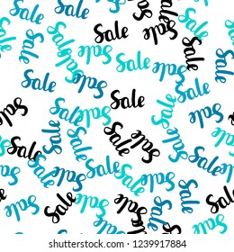 Light Blue, Green vector seamless texture with selling prices 70, 90 %. Abstract illustration with colorful gradient symbols of sales. Backdrop for ads, leaflets of Black Friday.