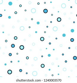 Light Blue, Green vector seamless layout with circle shapes. Abstract illustration with colored bubbles in nature style. Pattern for design of fabric, wallpapers.