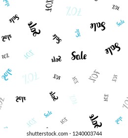 Light Blue, Green vector seamless background with 70 % signs of sales. Colorful set of  percentage signs in simple style. Backdrop for mega promotions, discounts.