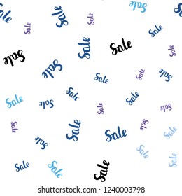 Light Blue, Green vector seamless pattern with sale signs. Abstract illustration with colorful gradient symbols of sales. Backdrop for mega promotions, discounts.