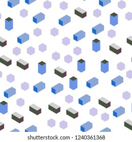 Light Blue, Green vector seamless, isometric cover in polygonal style. Glitter abstract illustration with rectangular shapes. Design for wallpaper, fabric makers.