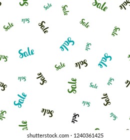 Light Blue, Green vector seamless layout with discount words. Colorful set of  percentage signs in simple style. Design for business ads, commercials.