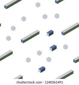 Light Blue, Green vector seamless, isometric background with rectangles. Rectangles on abstract background with colorful gradient. Texture for window blinds, curtains.