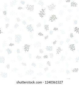 Light Blue, Green vector seamless abstract background with leaves, branches. Glitter abstract illustration with leaves and branches. Pattern for design of window blinds, curtains.