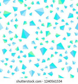 Light Blue, Green vector seamless, isometric template with crystals, triangles. Decorative design in abstract style with triangles. Design for wallpaper, fabric makers.