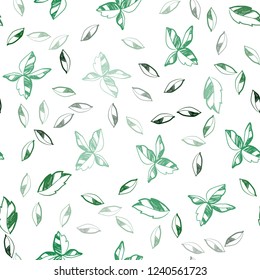 Light Blue, Green vector seamless abstract background with leaves. Creative illustration in blurred style with leaves. Design for textile, fabric, wallpapers.