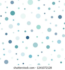 Light Blue, Green vector seamless cover with spots. Glitter abstract illustration with blurred drops of rain. Template for business cards, websites.