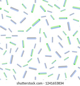Light Blue, Green vector seamless, isometric template with repeated sticks. Shining colored illustration with sharp stripes. Texture for window blinds, curtains.