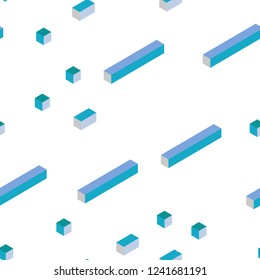 Light Blue, Green vector seamless, isometric pattern in square style. Glitter abstract illustration with rectangular shapes. Design for textile, fabric, wallpapers.