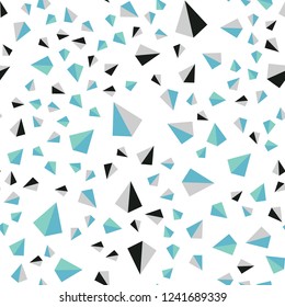 Light Blue, Green vector seamless, isometric layout with lines, triangles. Modern abstract illustration with colorful triangles. Texture for window blinds, curtains.