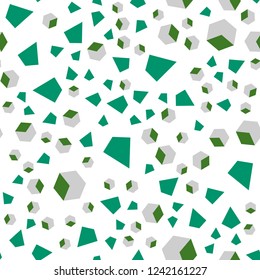 Light Blue, Green vector seamless, isometric template with crystals, squares. Abstract illustration with colorful lines, cubes. Pattern for trendy fabric, wallpapers.
