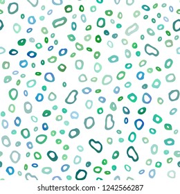 Light Blue, Green vector seamless layout with circle spots. Illustration with set of shining colorful abstract circles. Trendy design for wallpaper, fabric makers.