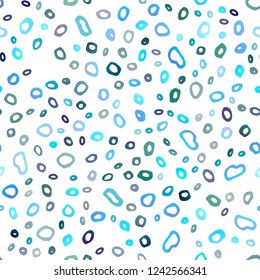 Light Blue, Green vector seamless cover with circles. Blurred bubbles on abstract backdrop with colorful gradient. Pattern for trendy fabric, wallpapers.