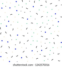 Light Blue, Green vector seamless template with circles, triangles. Modern abstract colorful illustration with spheres and lines. Pattern for design of window blinds, curtains.